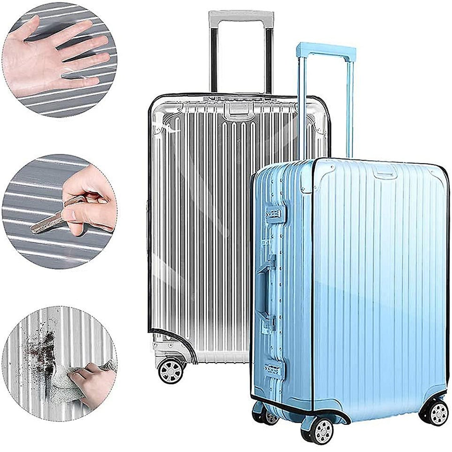 Protective PVC Luggage Cover Clear Travel Case Waterproof