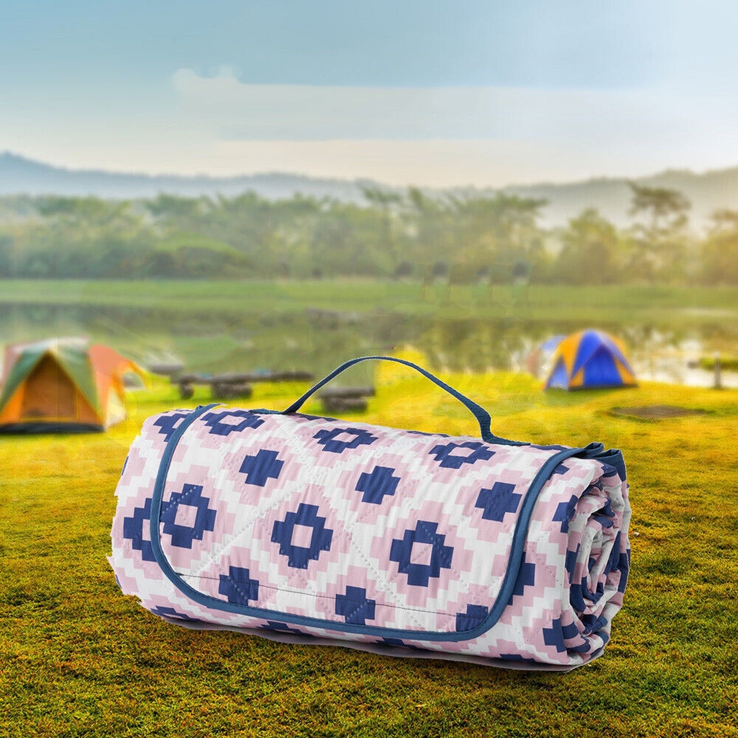 Lavender Large Waterproof Picnic Mat Outdoor Camping Beach Fleece Rug