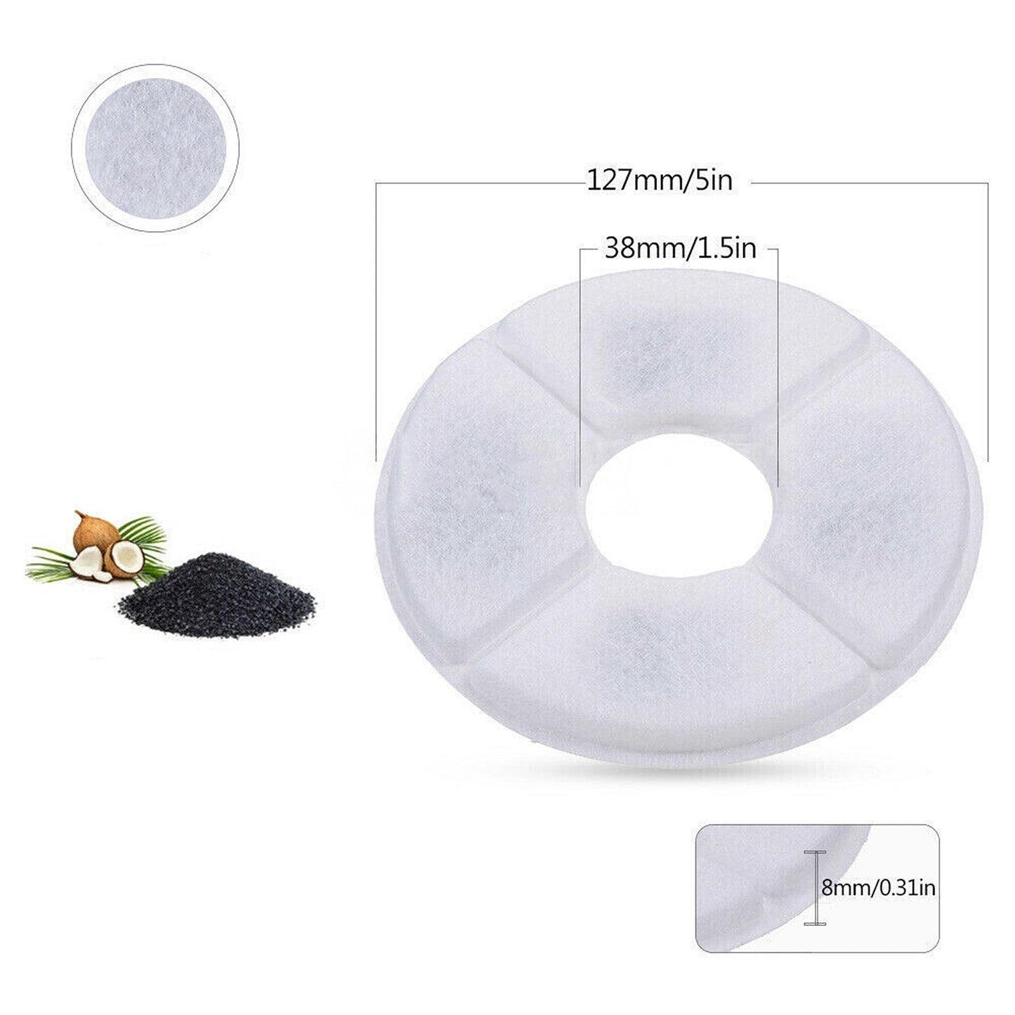 Replacement Carbon Filters for Pet Fountain Water Drinking Refills