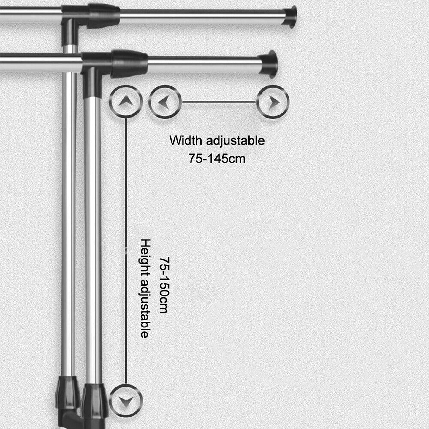 Adjustable Double Layer Coat Hanger Stainless Garment Rack