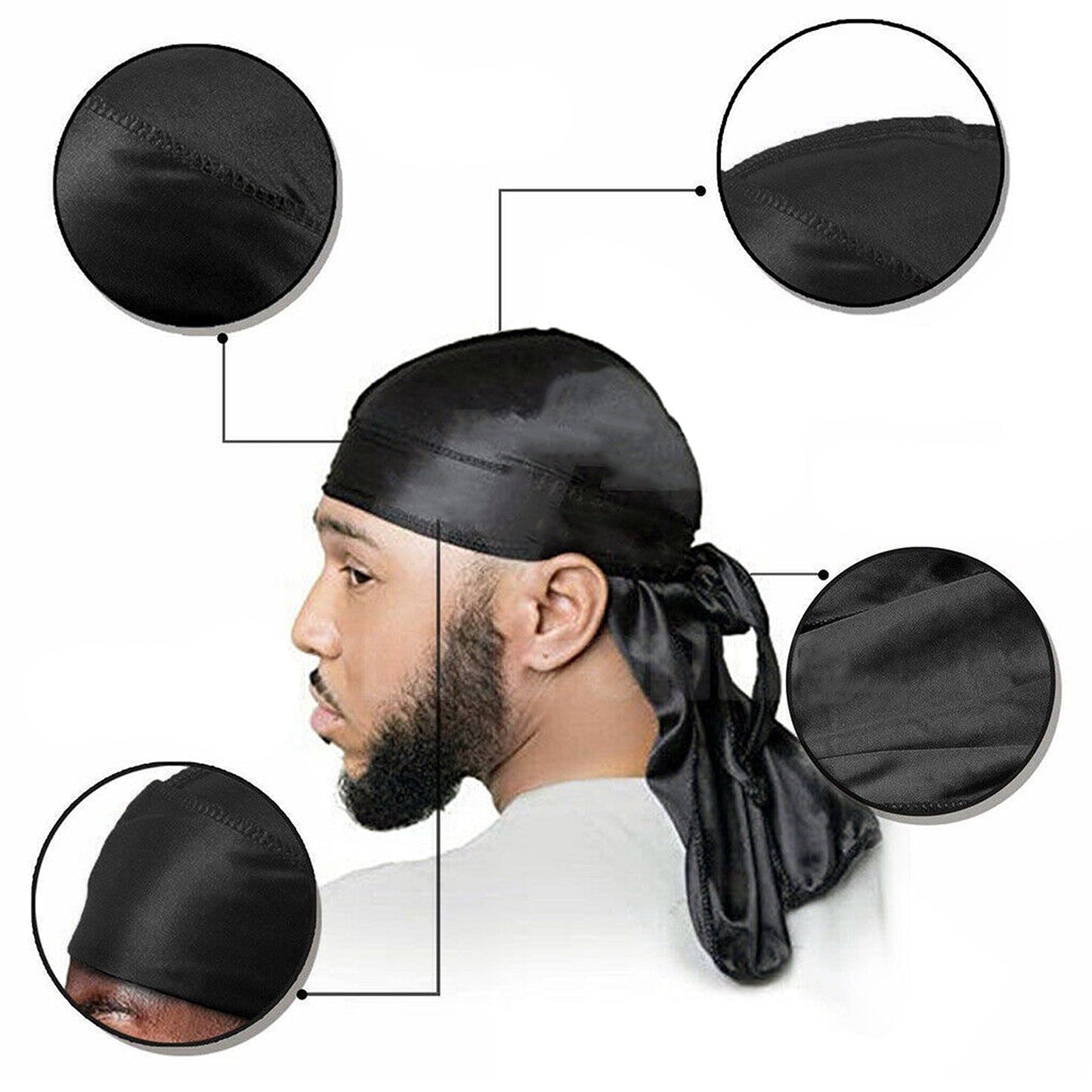 Silk Pirate Cap Fashion Unisex Bandana Doo Durag Headwear