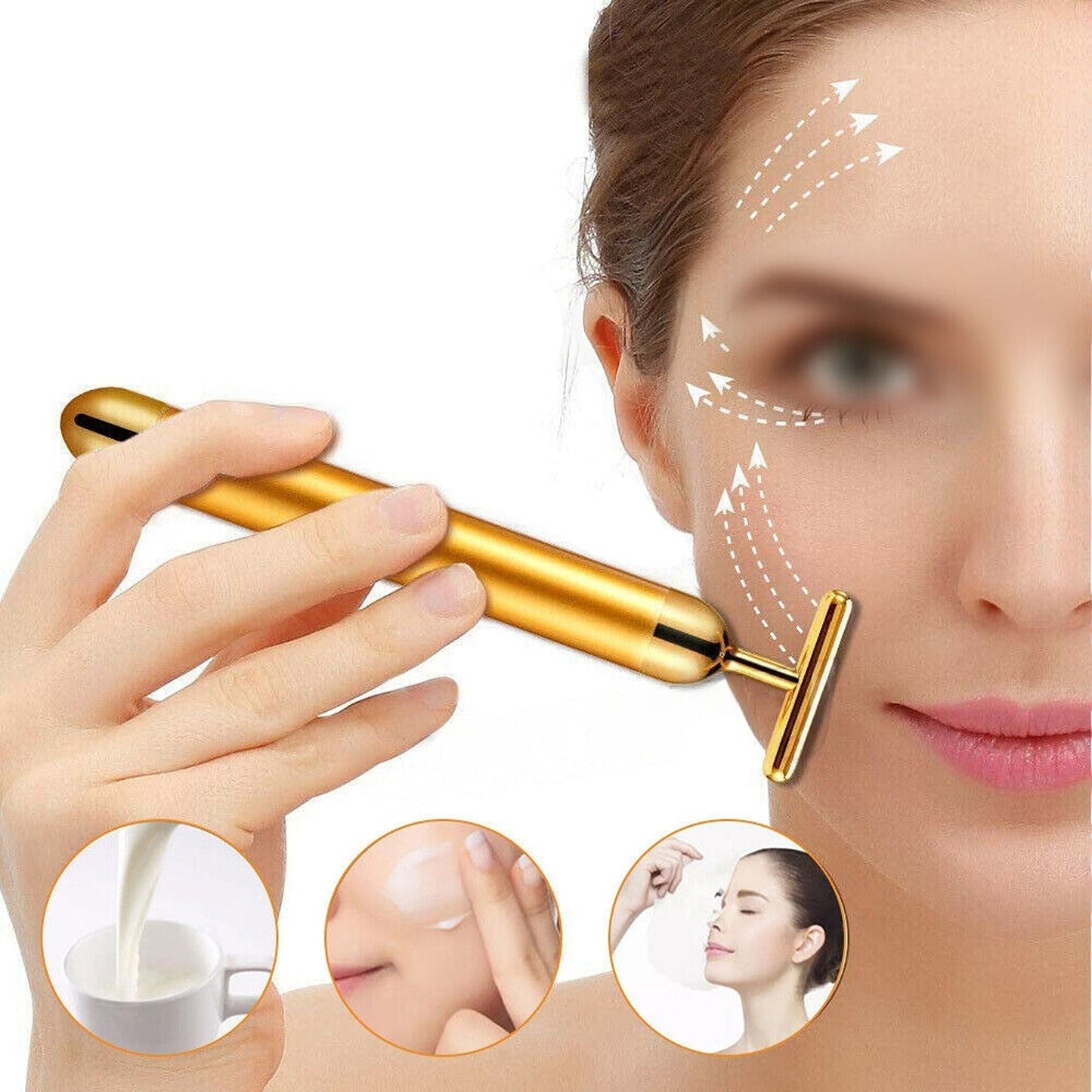 Gold Pulse Energy Facial Massager Beauty Bar for Face Tightening