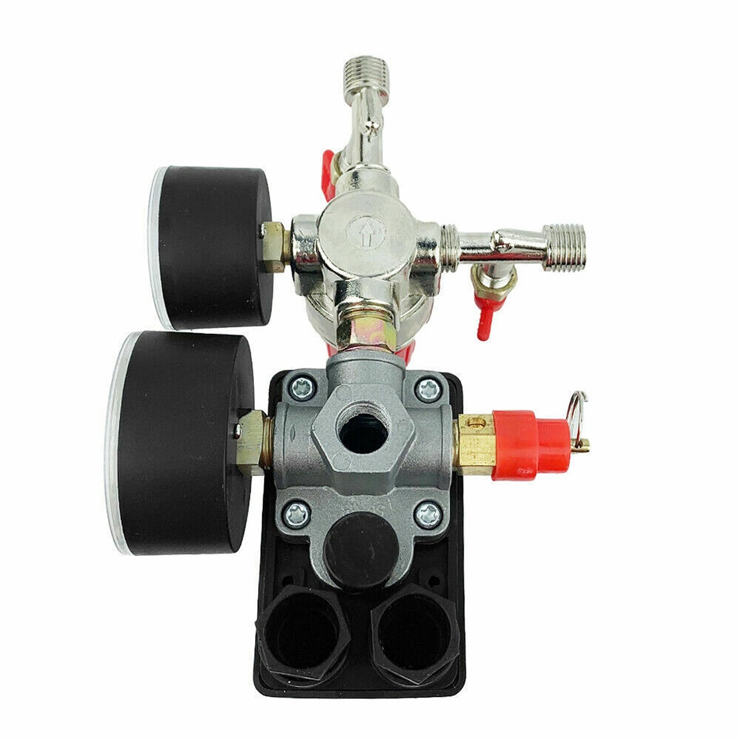 Air Compressor Pressure Switch Valve Control Manifold Regulator with Gauges