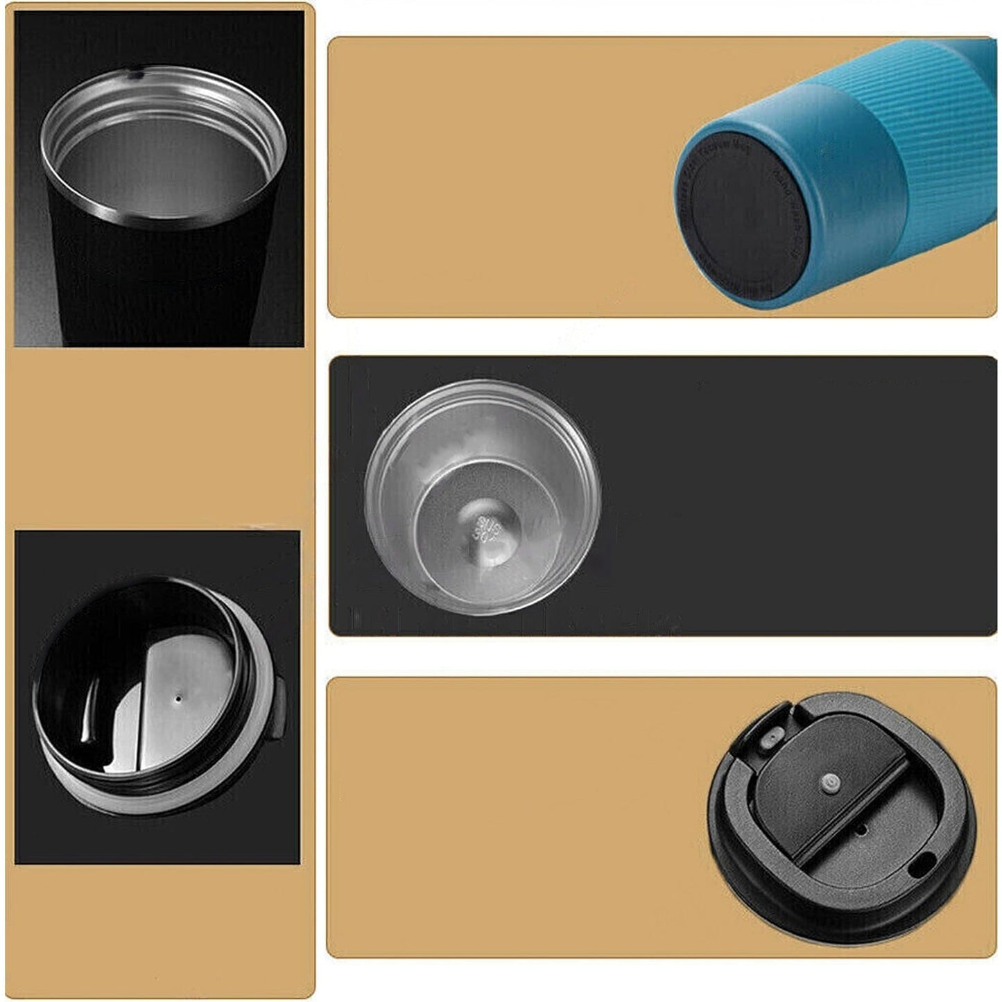 Blue Insulated Coffee Mug Stainless Steel Double Wall Travel Cup