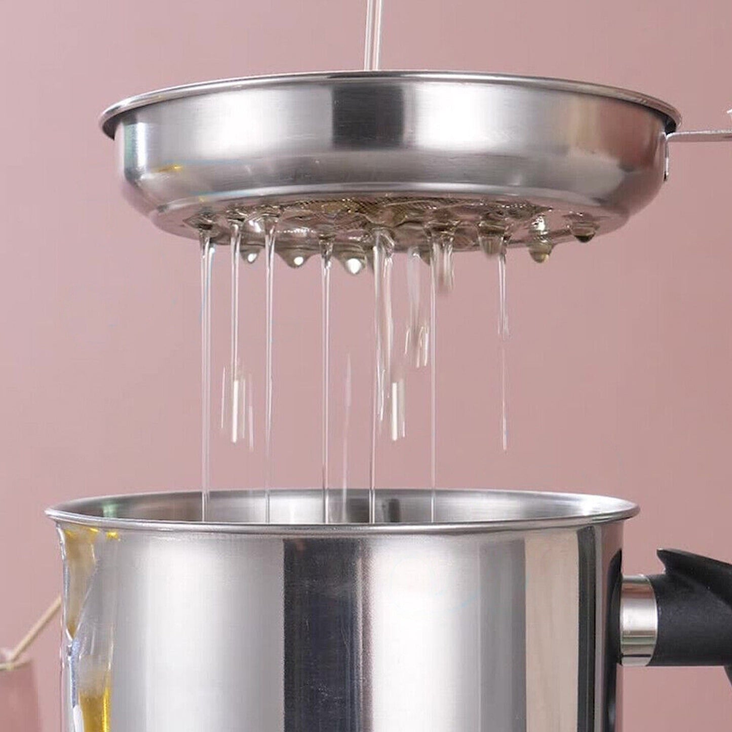 Cooking Grease Oil Strainer Pot Jug Stainless Steel Container Filter Can