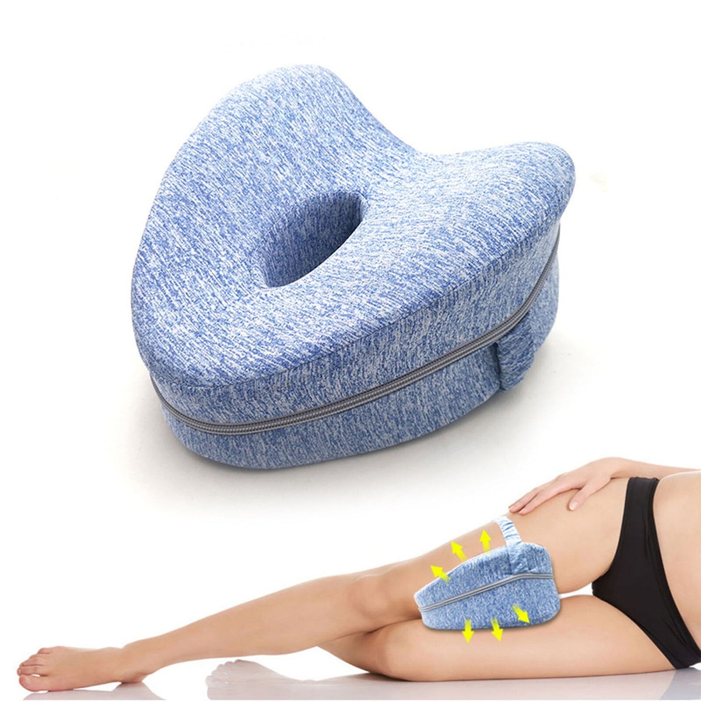 Knee Support Washable Cover Memory Foam Leg Pillow Cushion for Bed Sofa