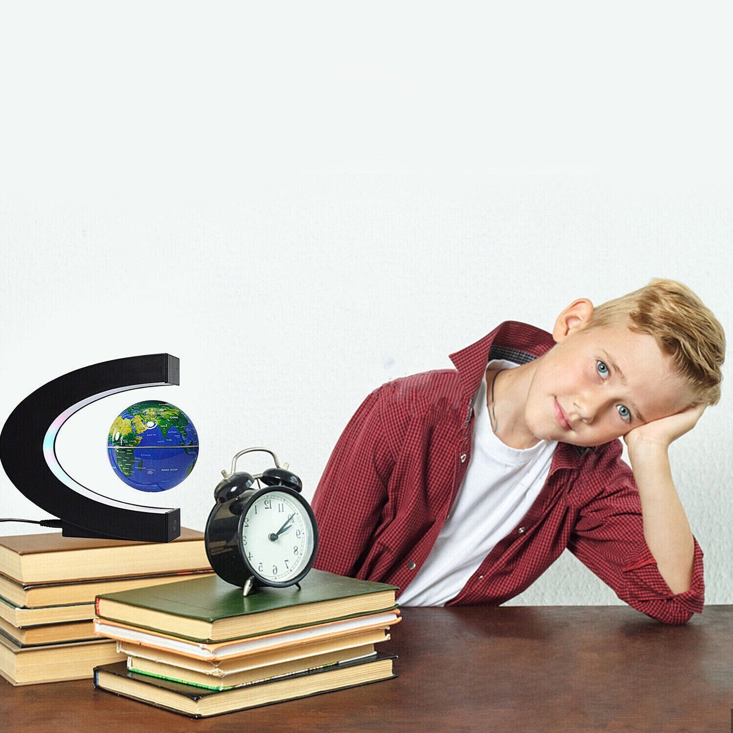 Floating Globe with Magnetic Levitation and LED Touch Lighting
