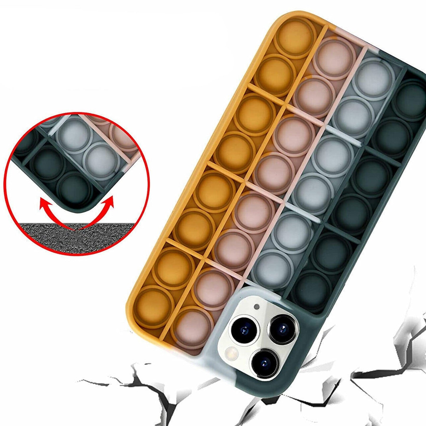 Blue and White Pop Fidget Toy Phone Case for iPhone 7 8 Plus X XR 11 12 Pro Max