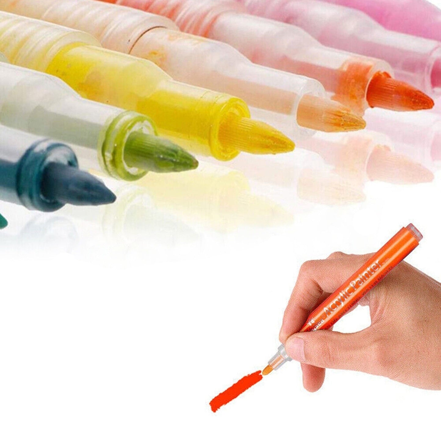24pcs Stone Glass Rock Acrylic Paint Pens Colour Set for Rock Painting