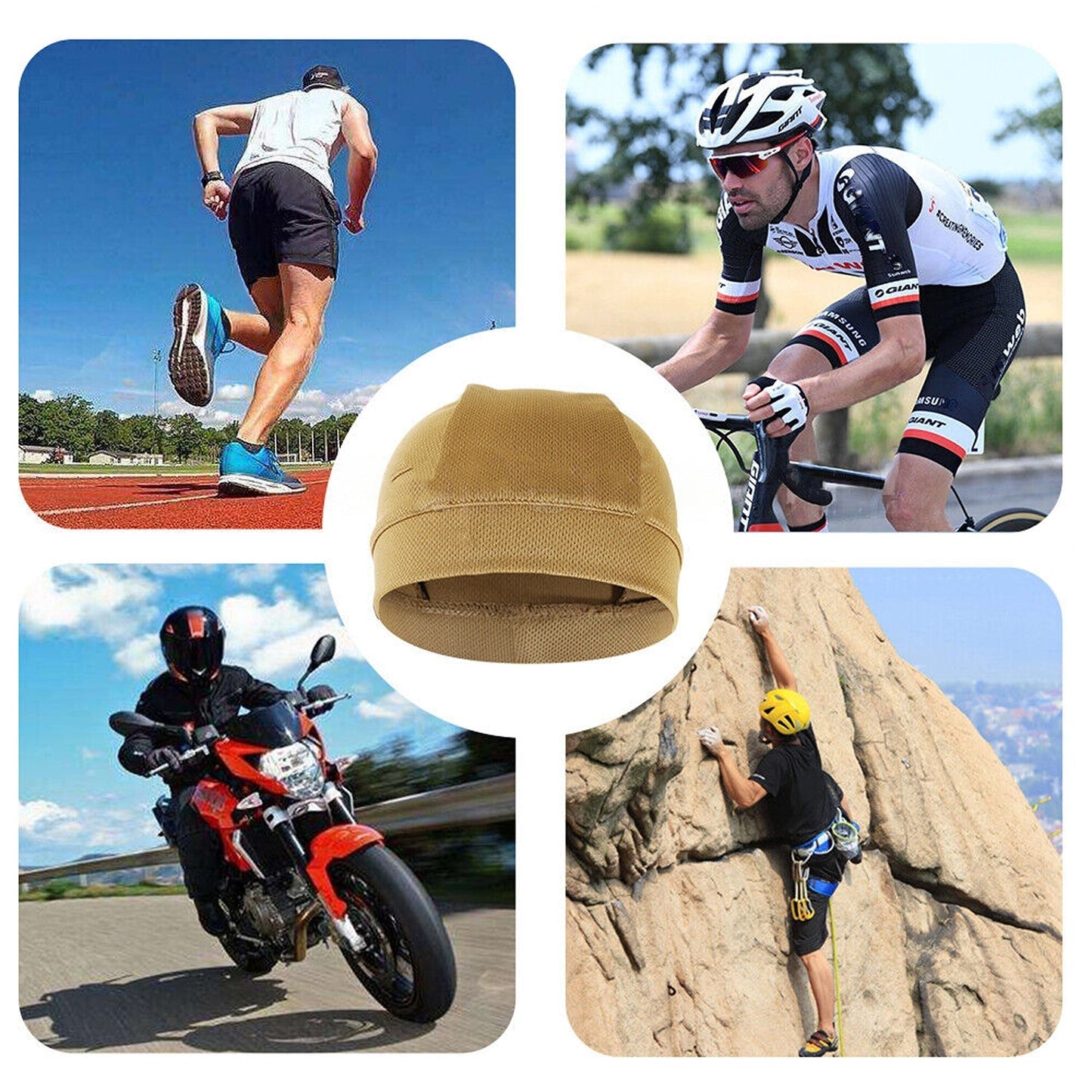Breathable Skull Cap Sports Helmet Liner for Running and Cycling Moisture-Wicking Beanies