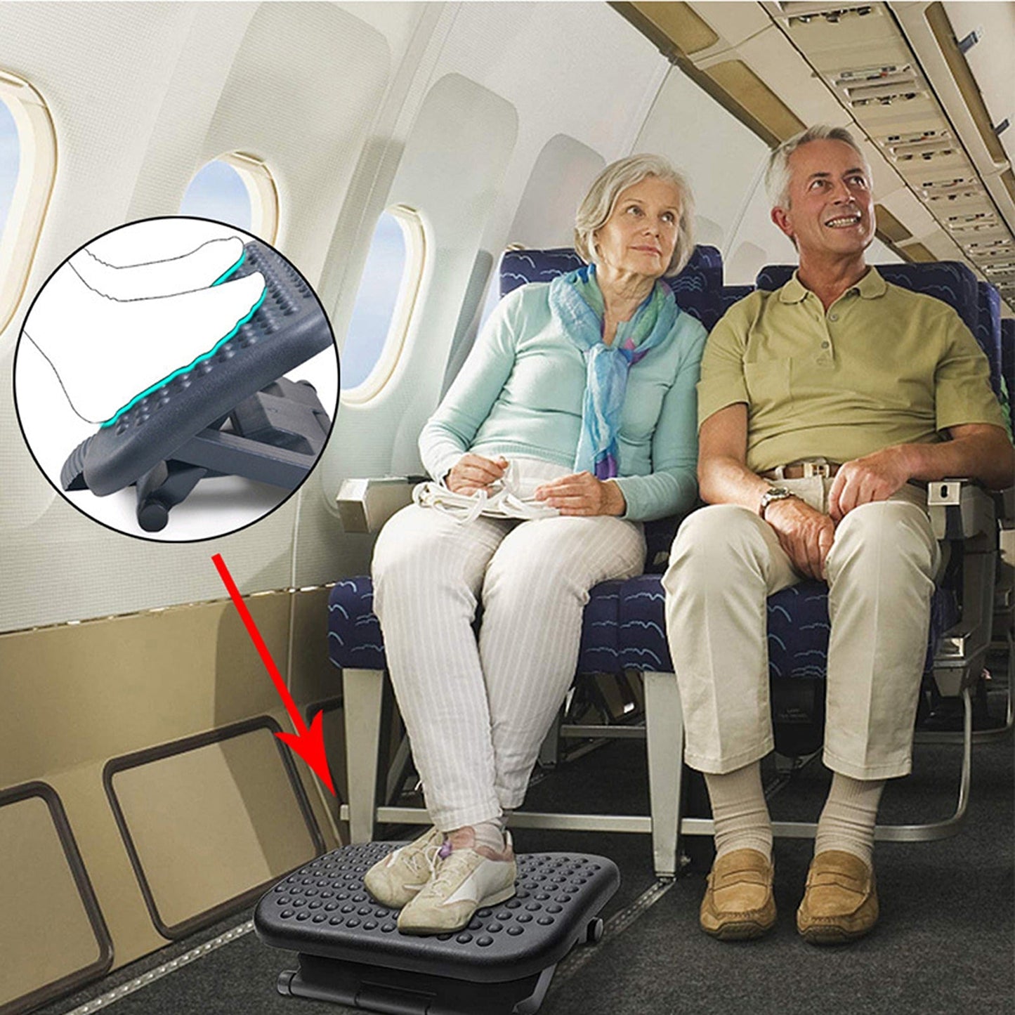 Adjustable Height and Angle Comfort Foot Rest Stool for Office and Home Use