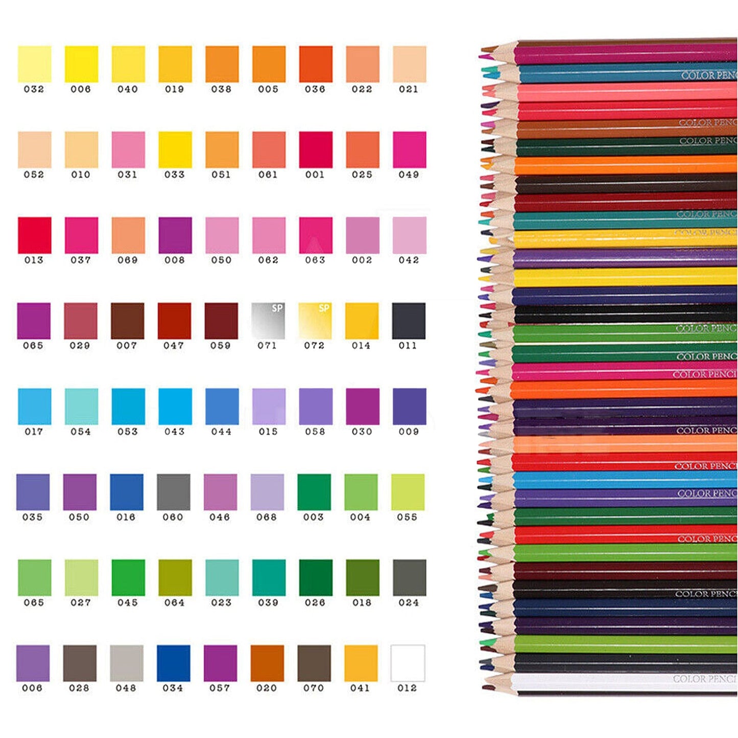 72 Coloured Pre-Sharpened Drawing Pencils Set for Artists