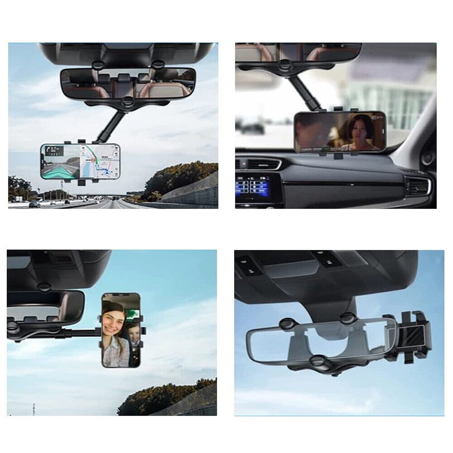 Universal Rotatable Car Phone Holder Rearview Mirror Mount Bracket