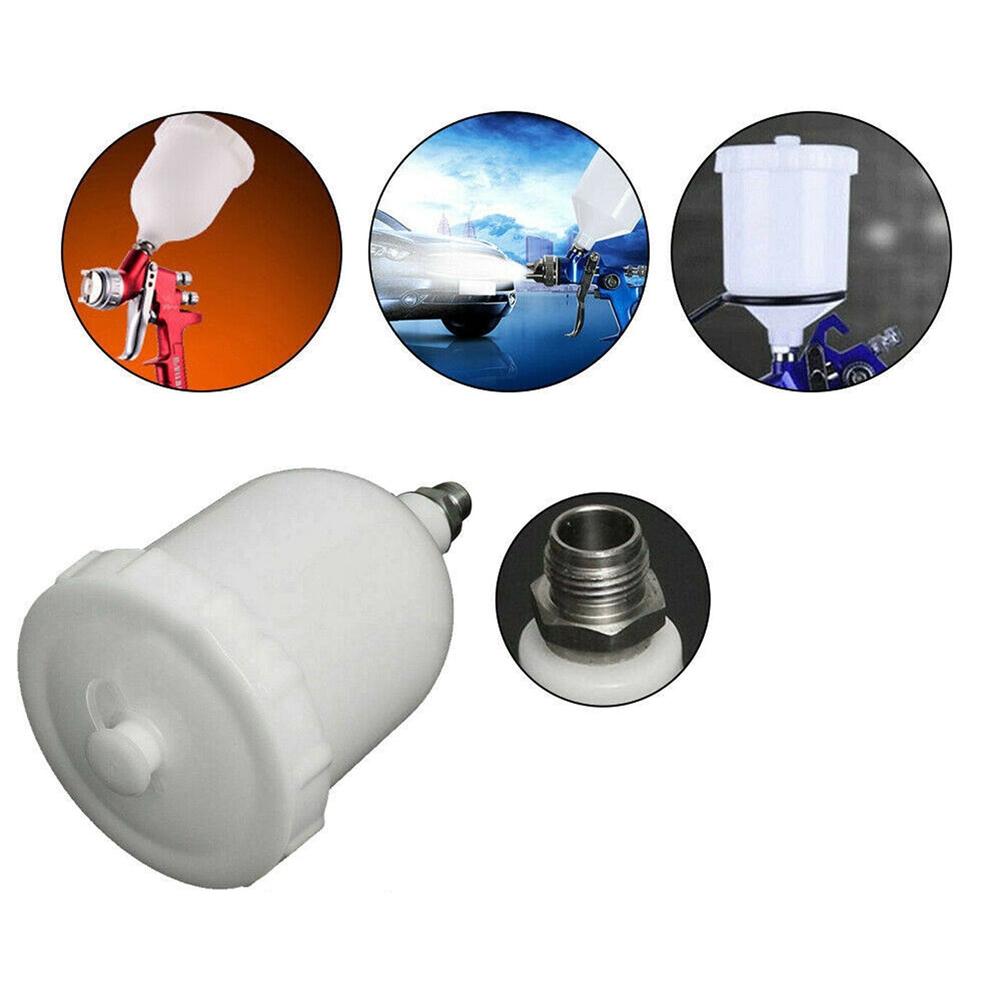 Gravity Paint Spray Gun Replacement Cup for Devilbiss Pro Pri FLG 600ml
