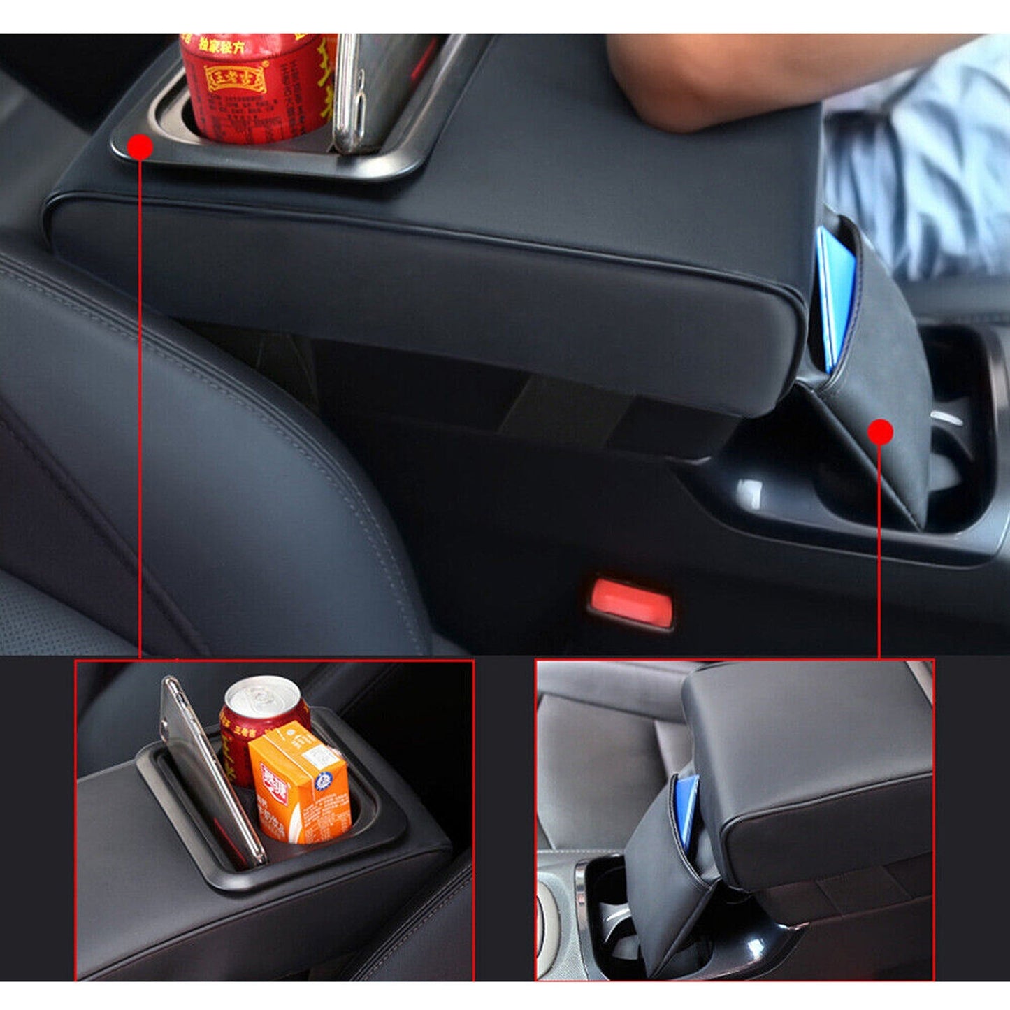 Center Console Cup Holder Car Armrest Universal SUV Protector