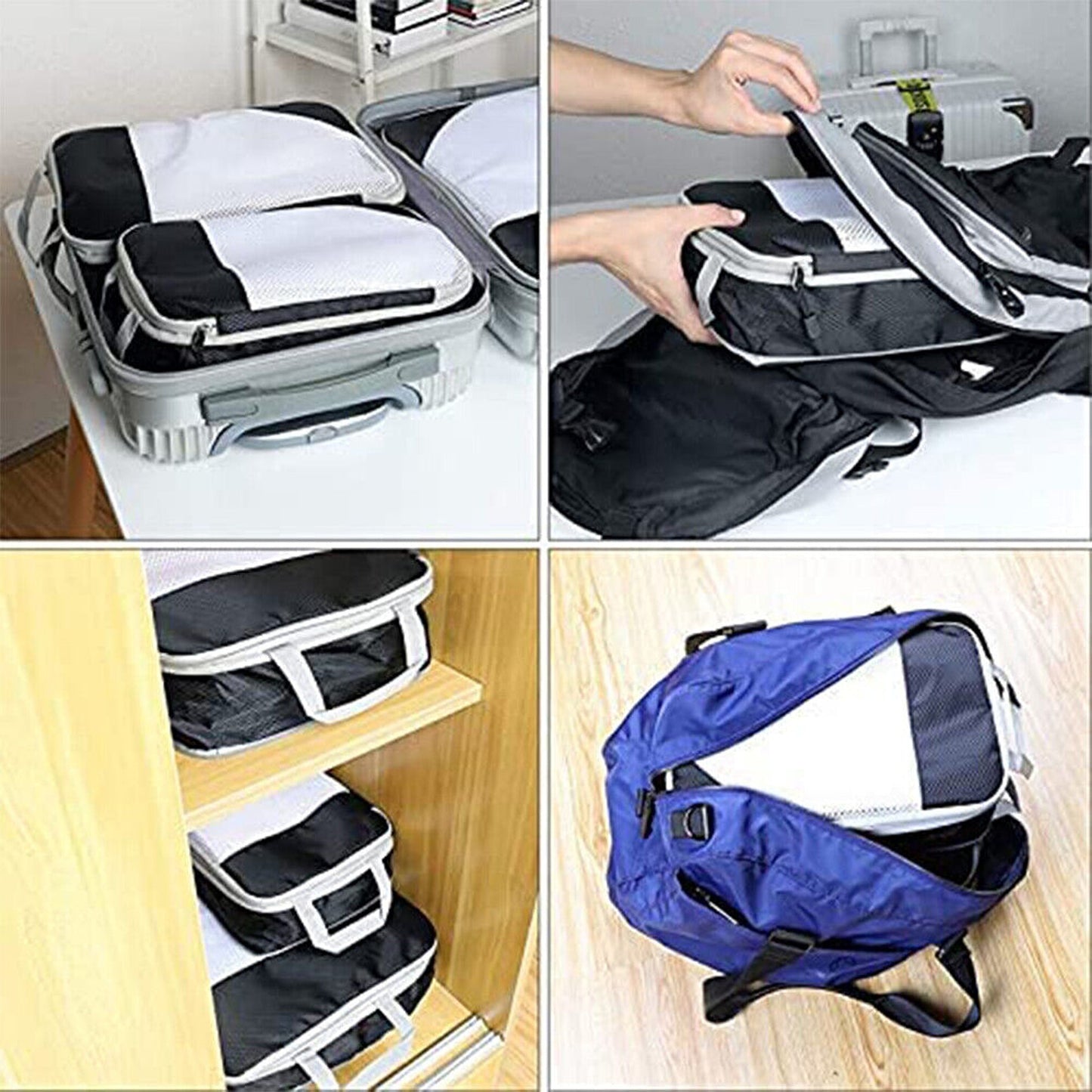Travel Packing Cube Organiser for Luggage Compression Storage Bags