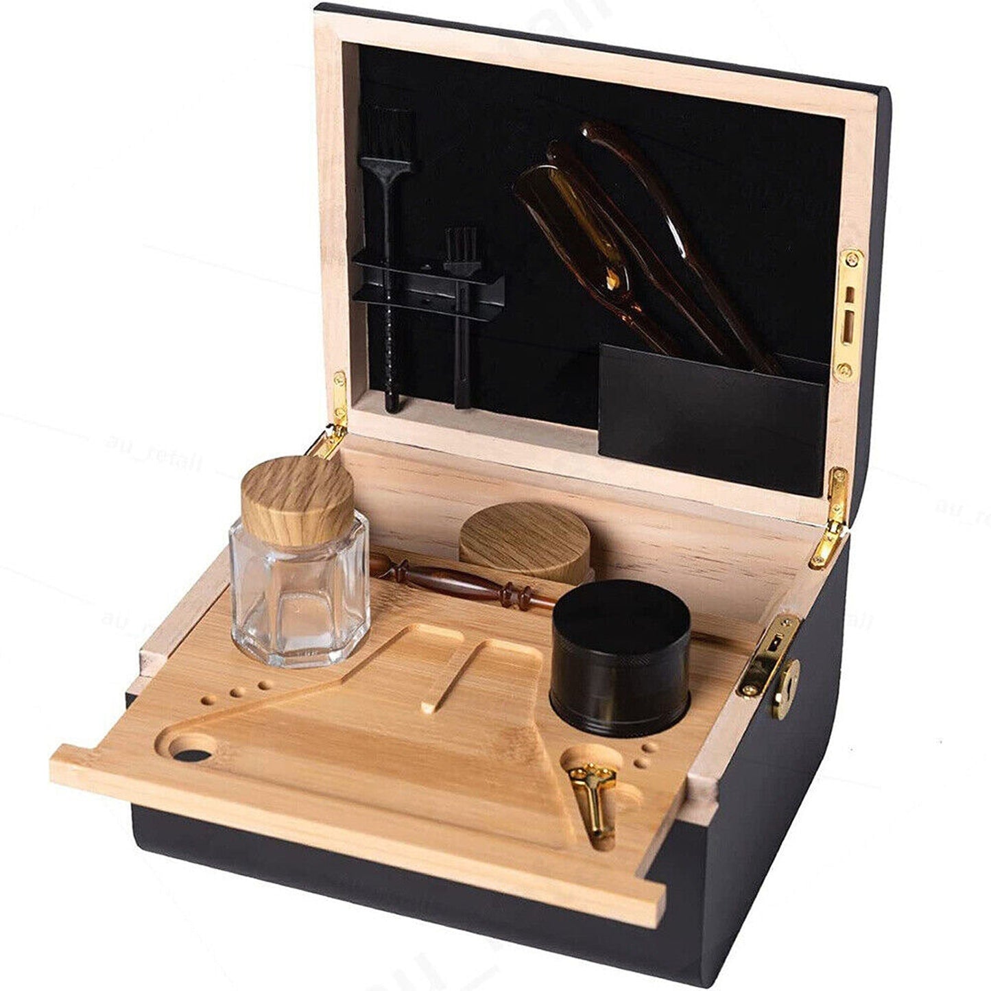 Lockable Wooden Storage Chest with Rolling Tray Ideal Gift
