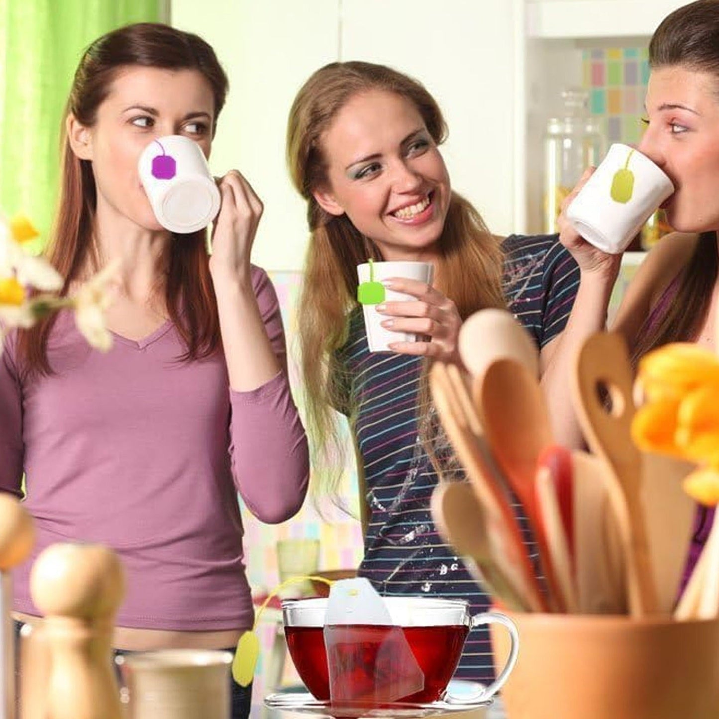 Herbal Silicone Leaf Tea Infuser Reusable Strainer Bag Shaped