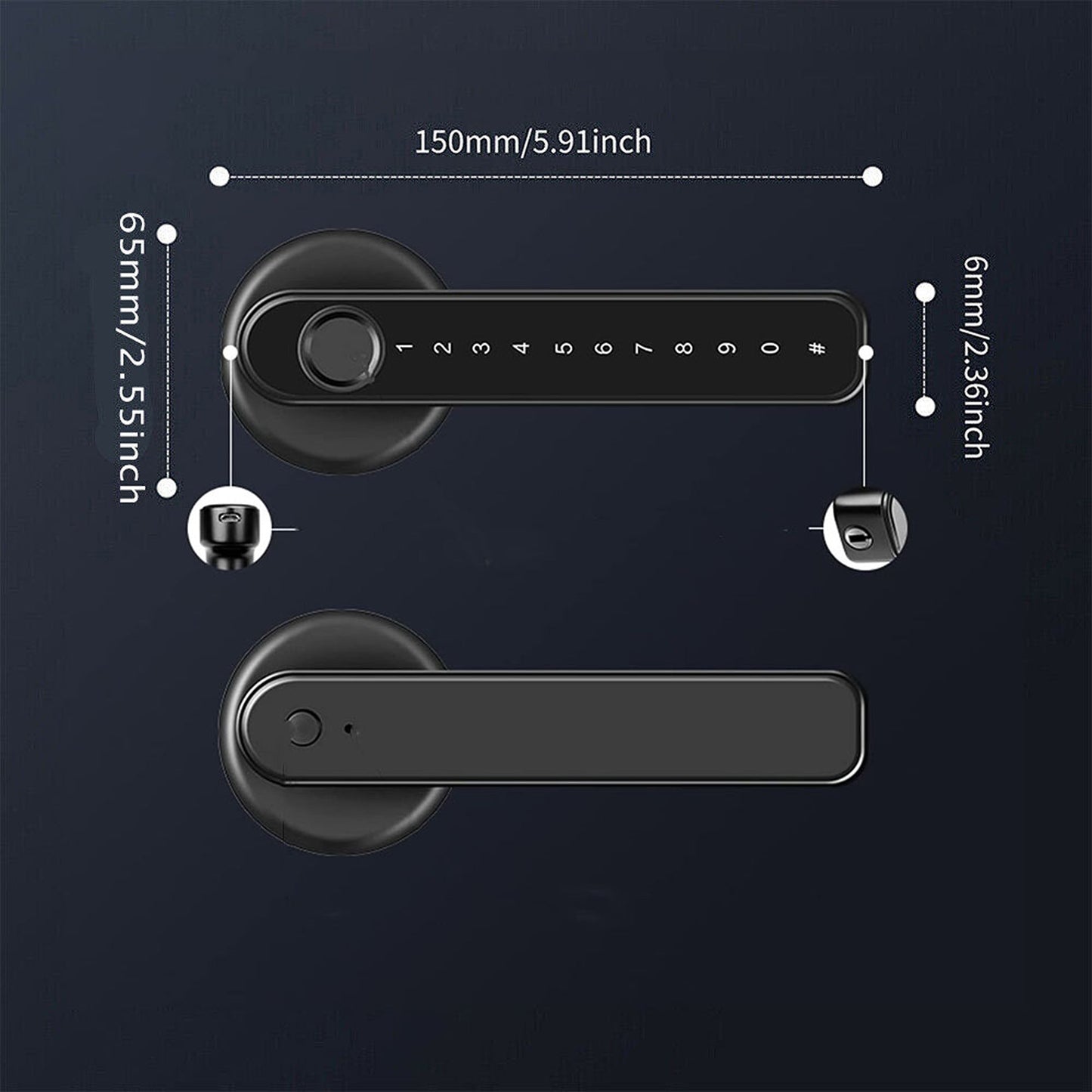 Smart Door Lock with Fingerprint and Bluetooth Digital Handle