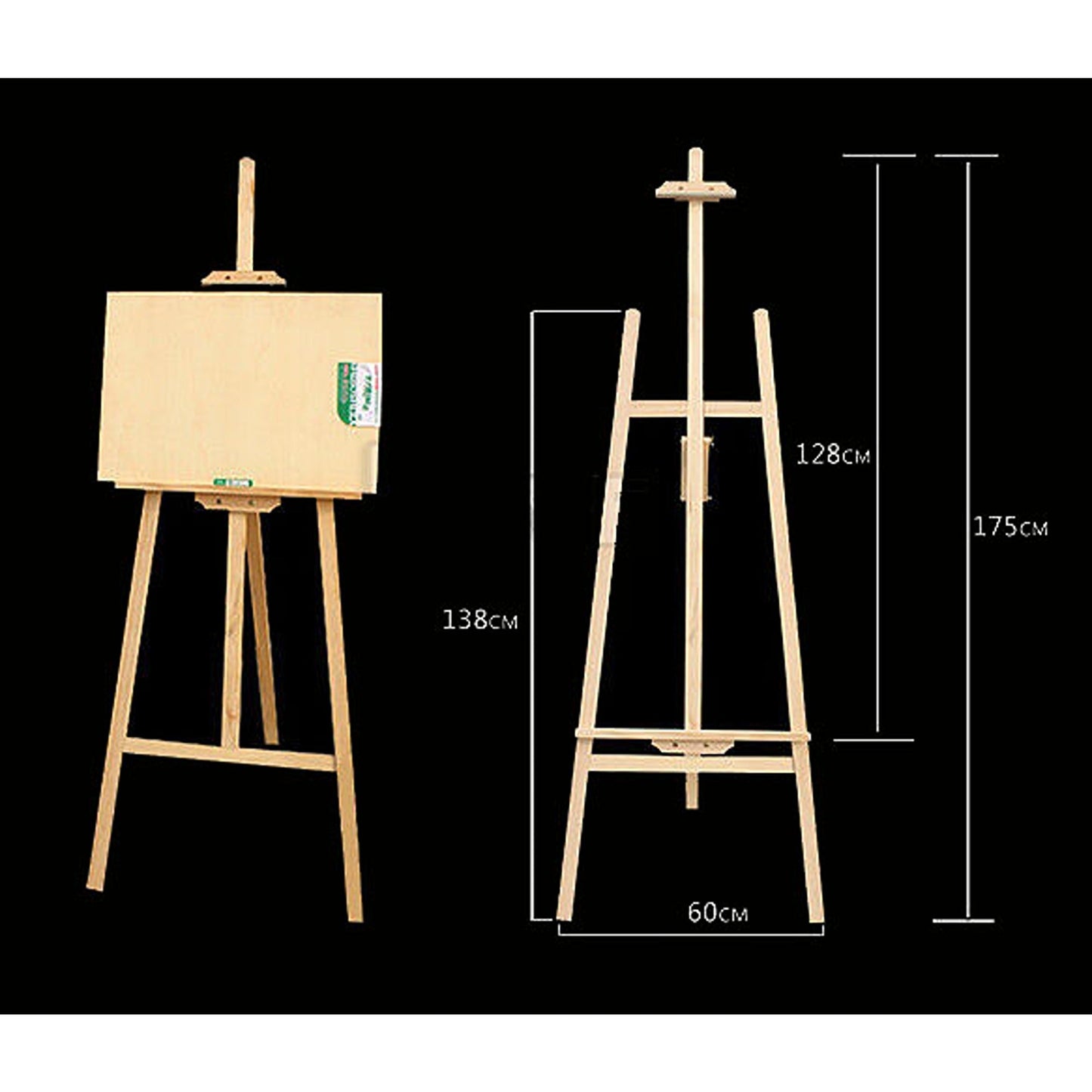 Adjustable Pine Wood Easel for Artists Art Display Painting Stand