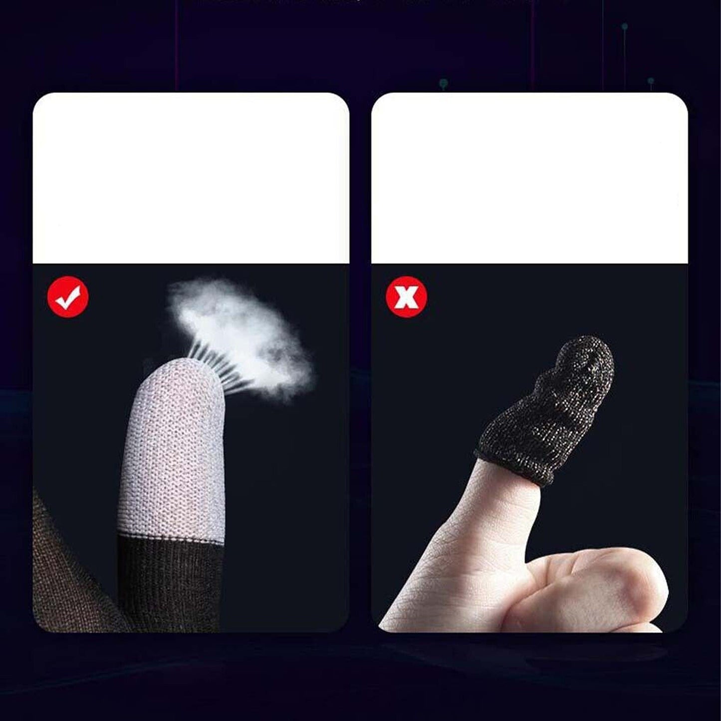 2pcs Sensitive Touch Control Gaming Gloves Breathable Material