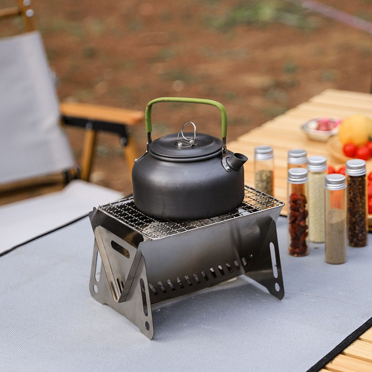 Portable Foldable Stainless Steel BBQ Grill for Outdoor Camping