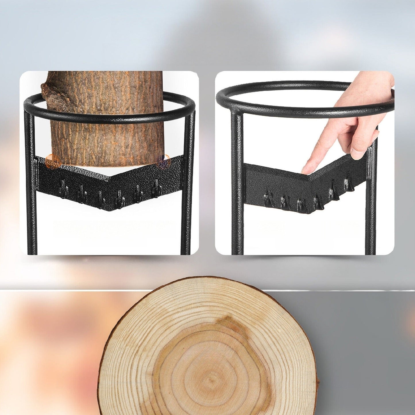 Manual Heavy Duty Firewood Splitter V-Shaped Log Wood Cutter