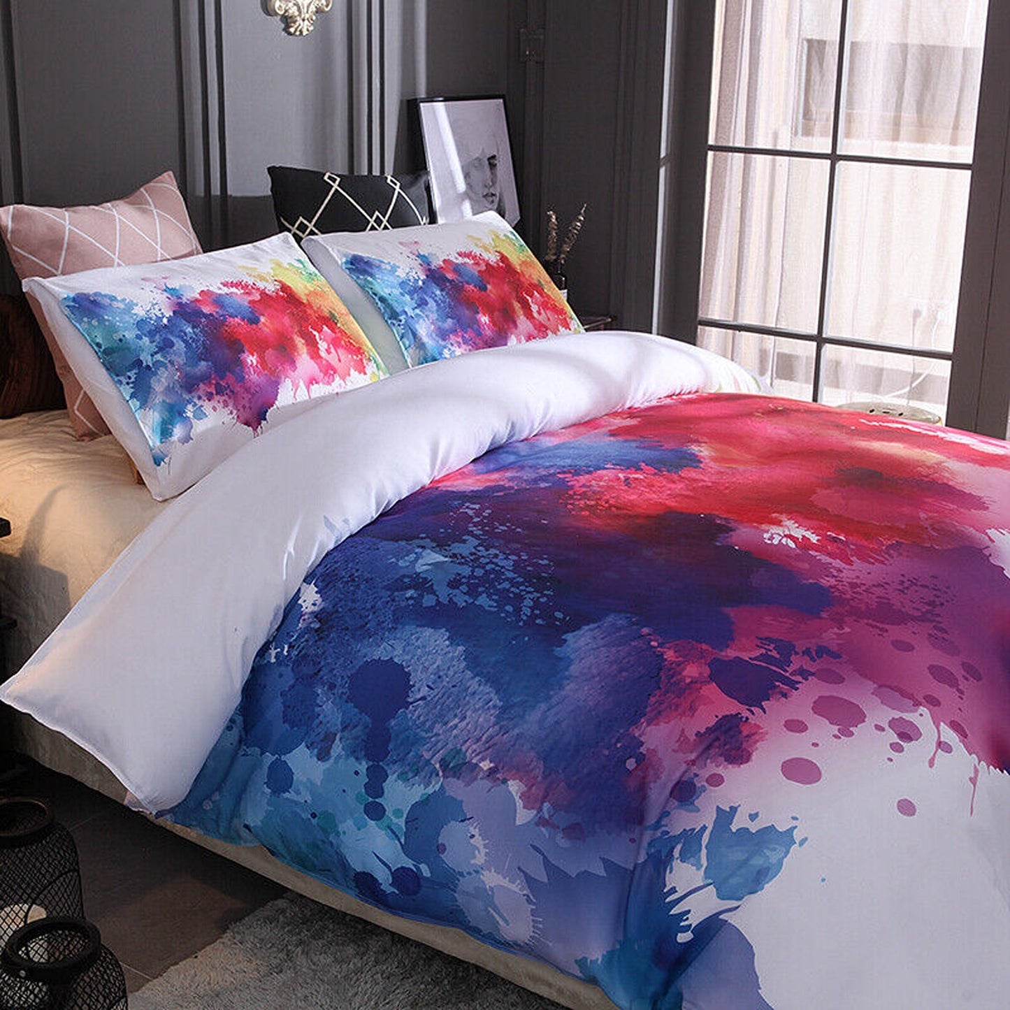 DIY Bedding Set with Pillowcases Soft Quilt Duvet Cover Set for Queen King Bed
