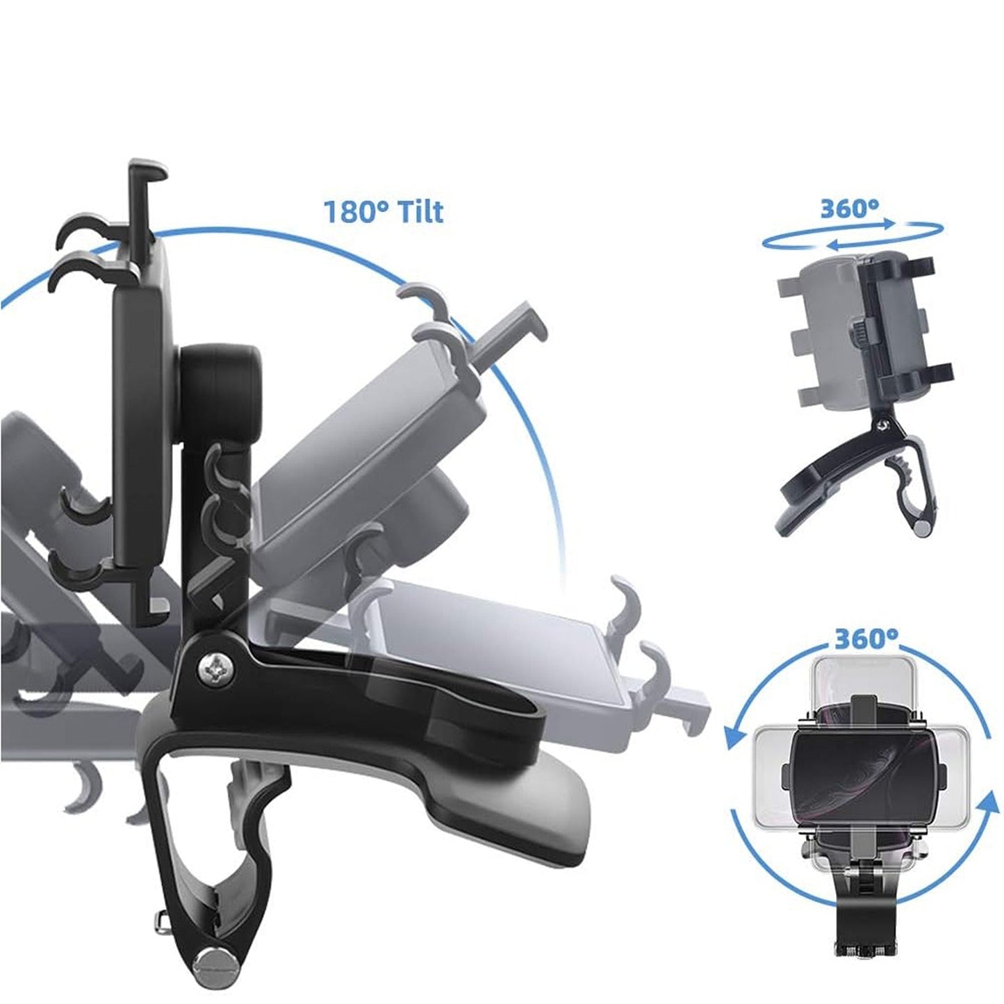 Dashboard Phone Holder Rotation 360 Car GPS Mount Stand Clamp