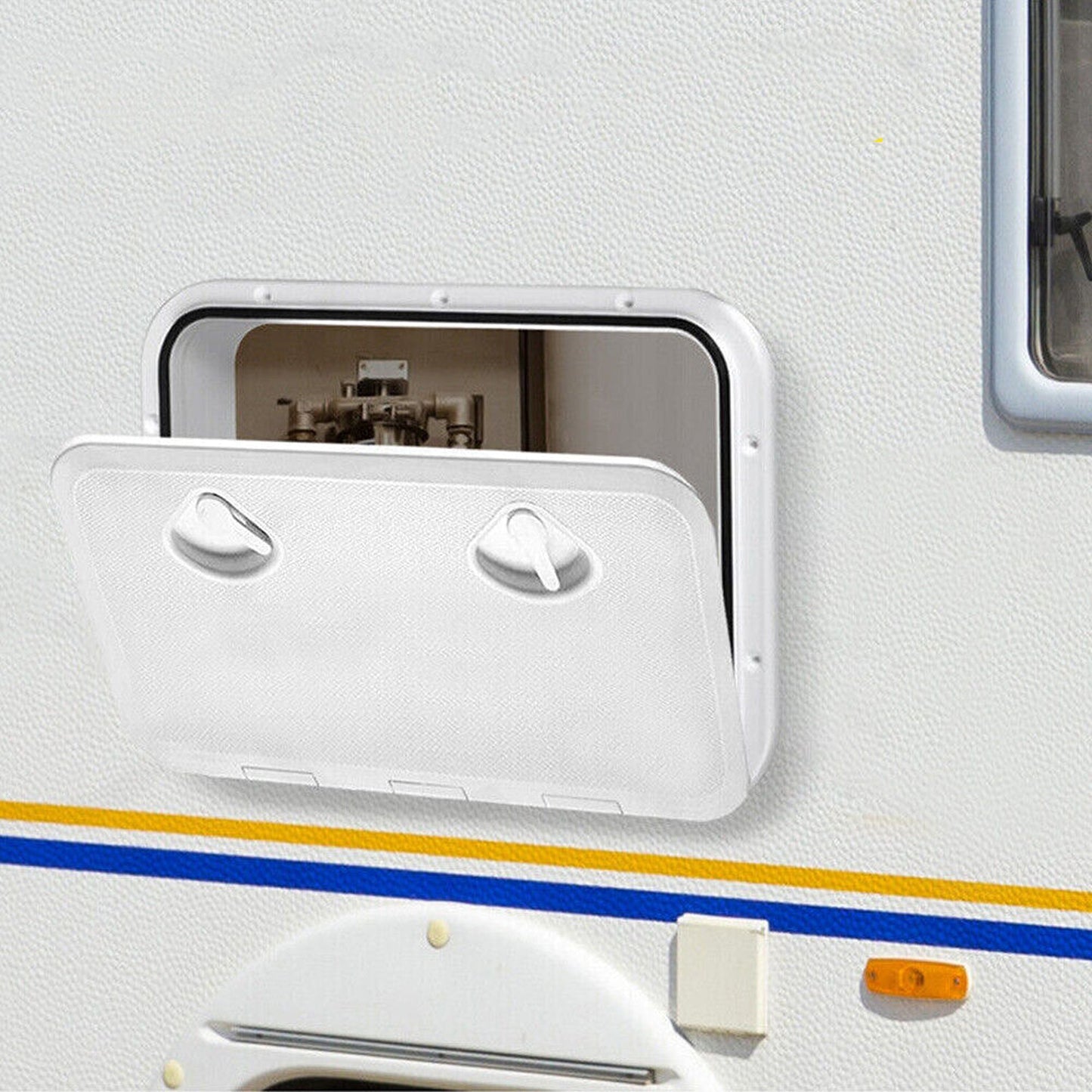 Service Access Hatch with Lockable Door for Caravans and RVs Storage Solution