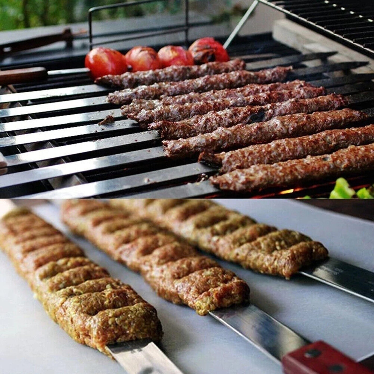 Stainless Steel Kebab Skewers for BBQ Suitable for Lamb Pork and Beef