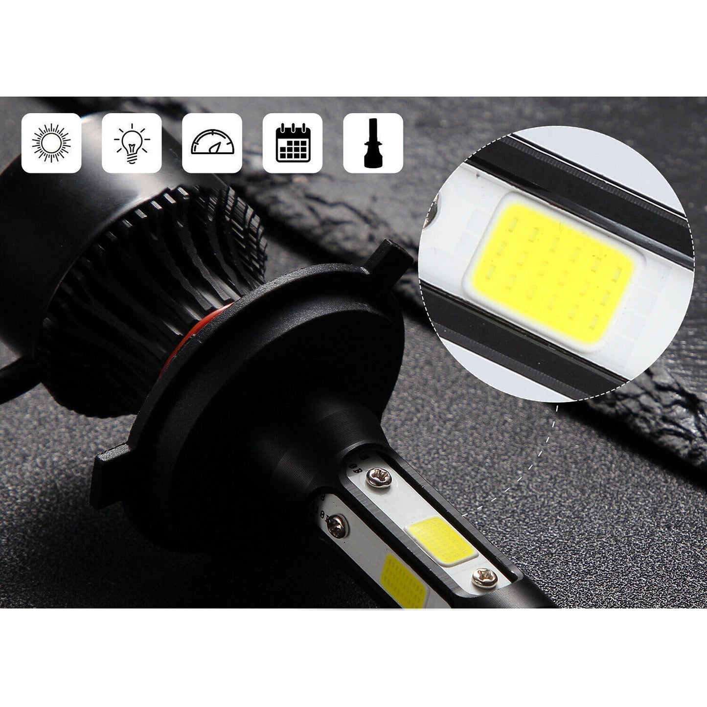 H4 9003 LED Headlight Kit High Low Beam Upgrade Lamp Bulbs 2000W 300000LM