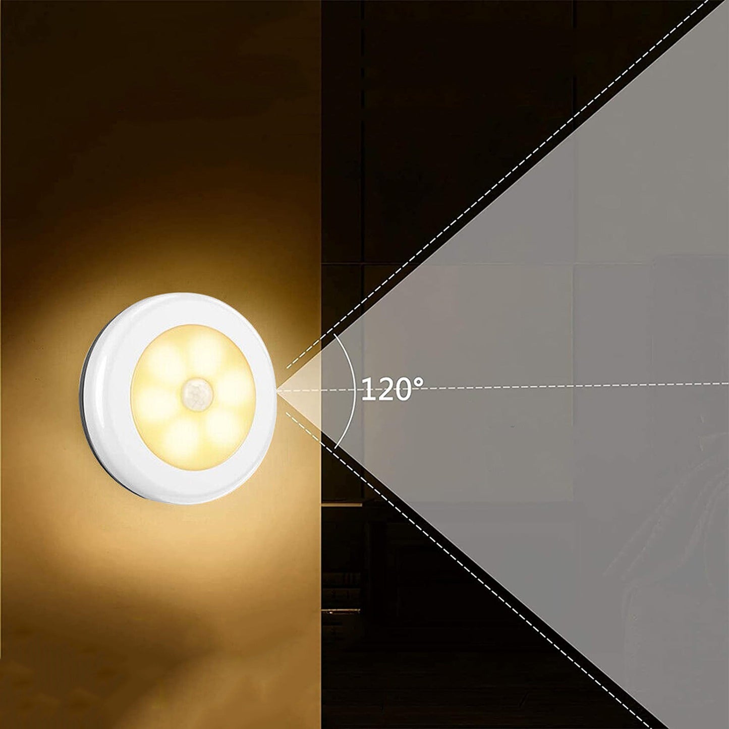 3pcs Motion Sensor Night Lamp Indoor Light Battery Operated