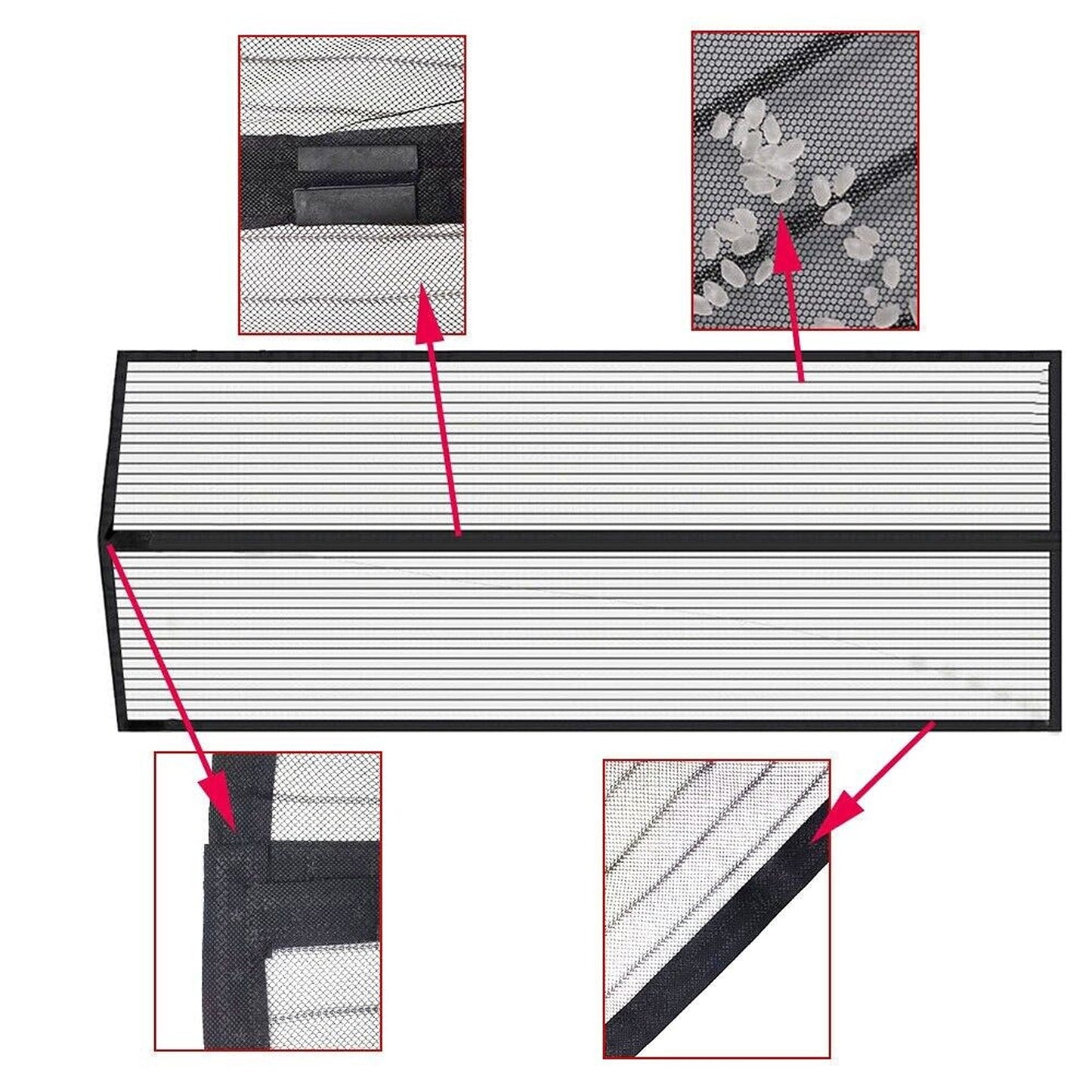 Hands-Free Magnetic Mesh Fly Screen Mosquito Bug Door Curtain