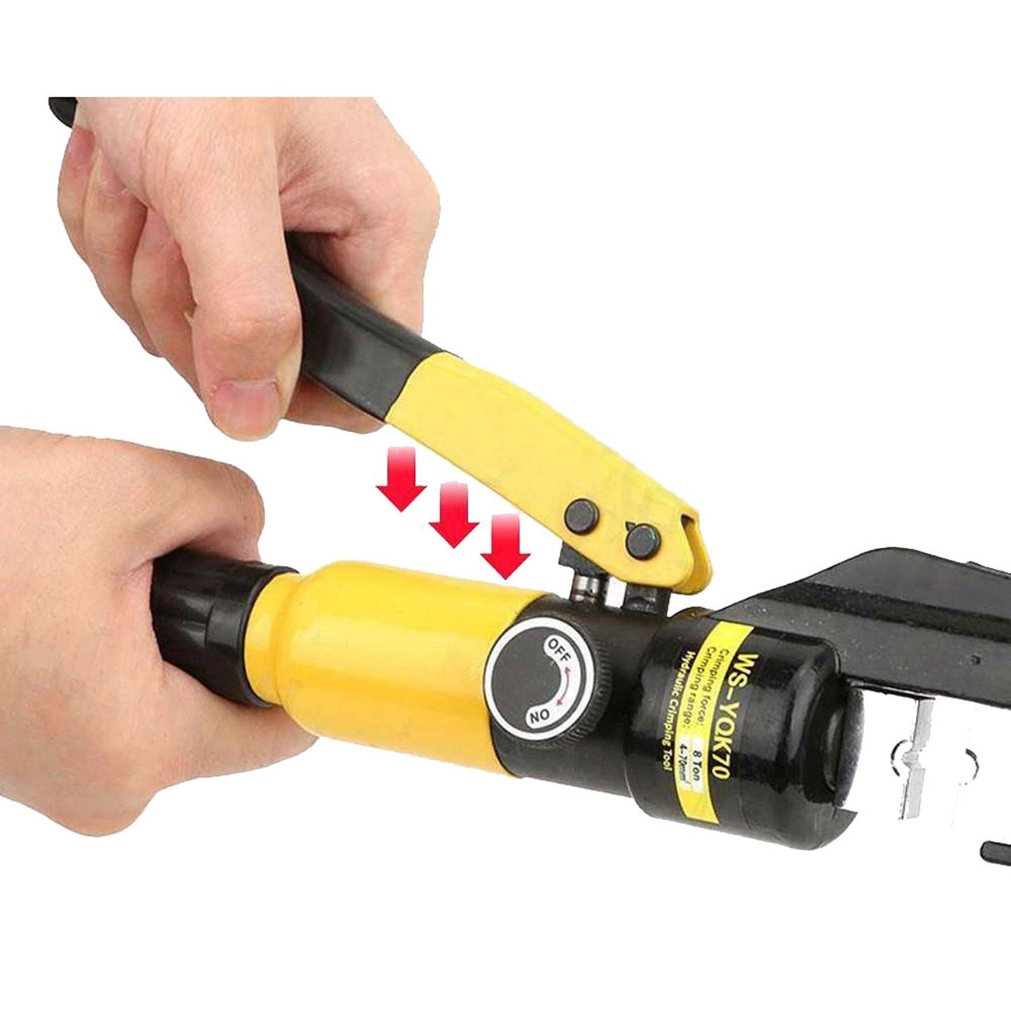 Hydraulic 8-Ton Wire Crimping Set Battery Cable Terminal Crimper with 8 Ton