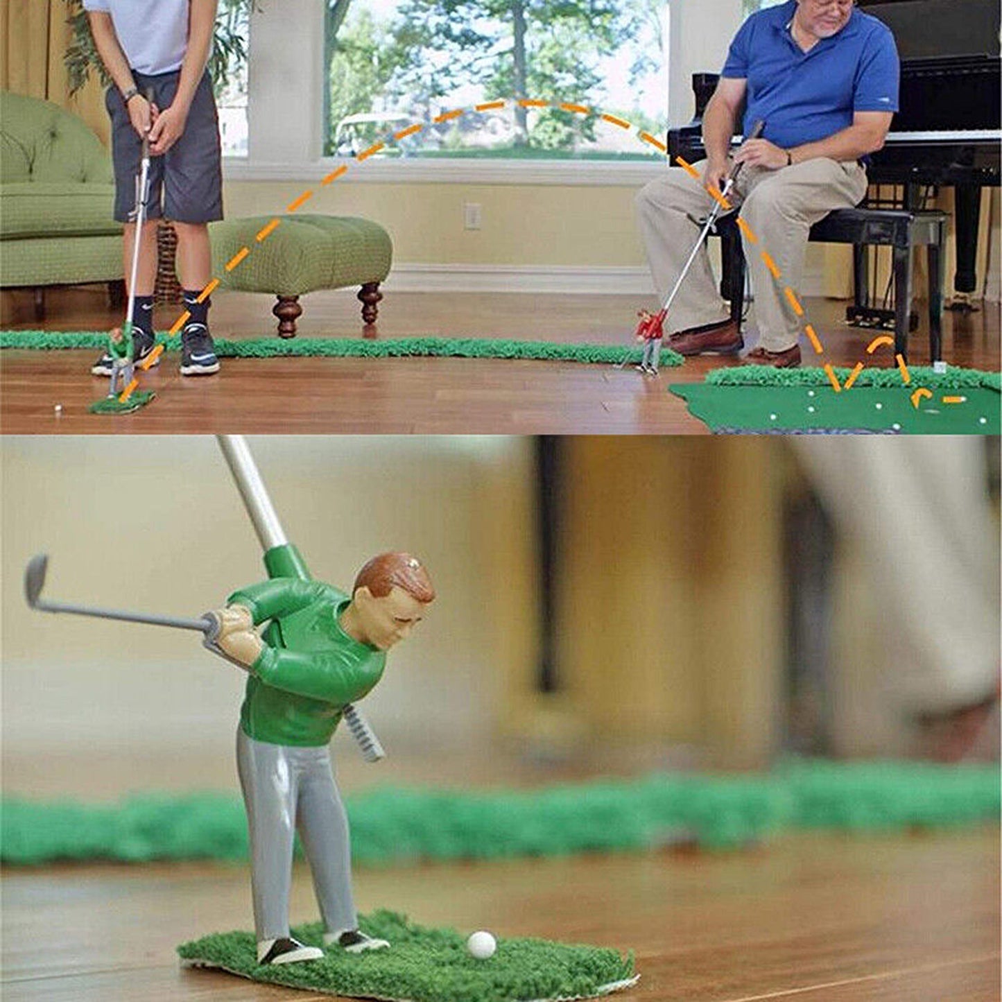 Indoor Miniature Golf Set Golfing Man Game for Home Entertainment