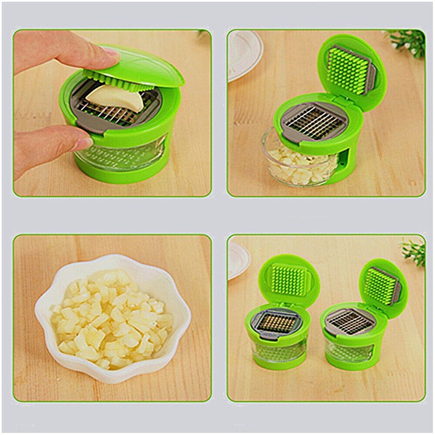Garlic Press Crusher Stainless Steel Mincer and Peeler Kitchen Tool
