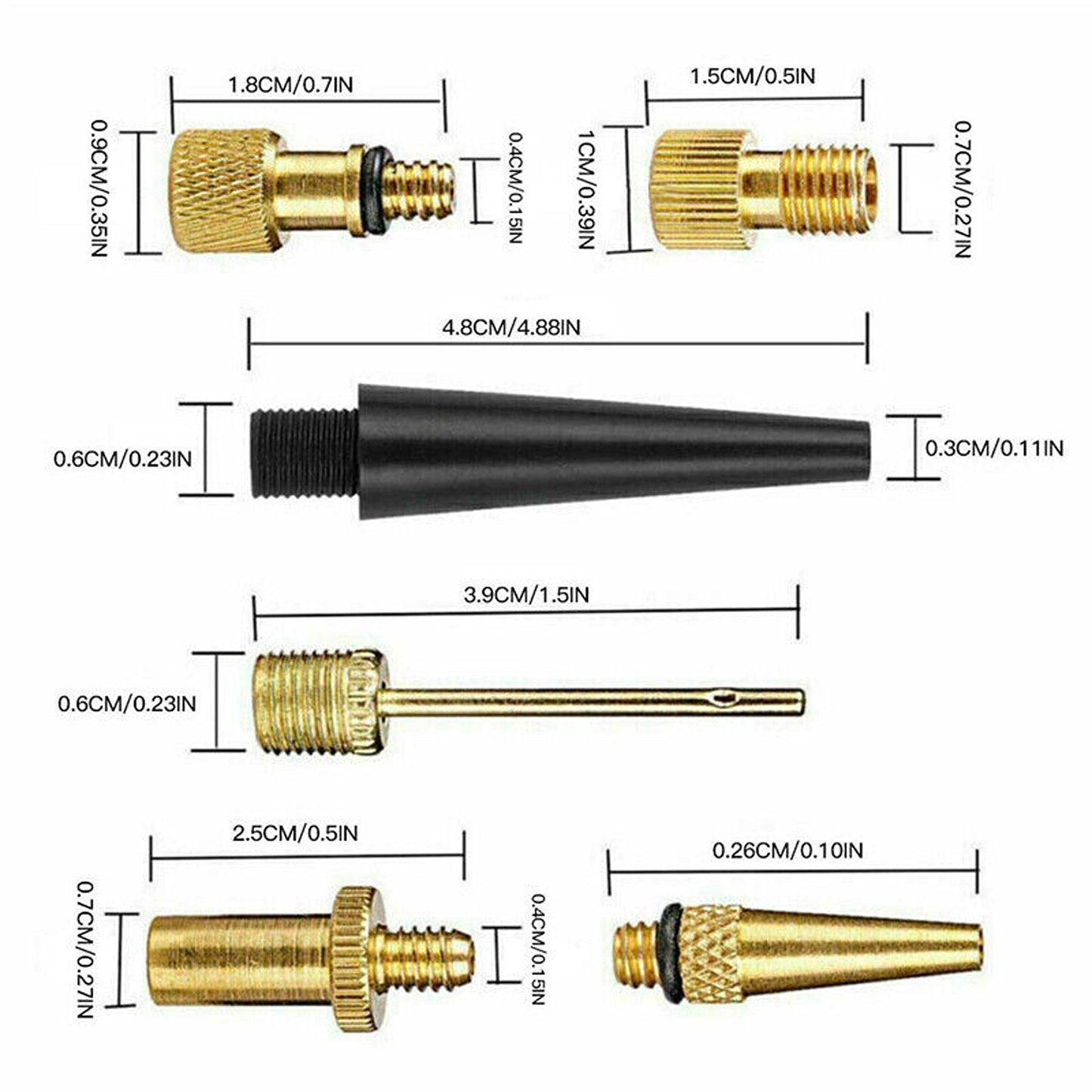 26pcs Bicycle Air Pump Adapter Set with Presta and Schrader Valve Needles
