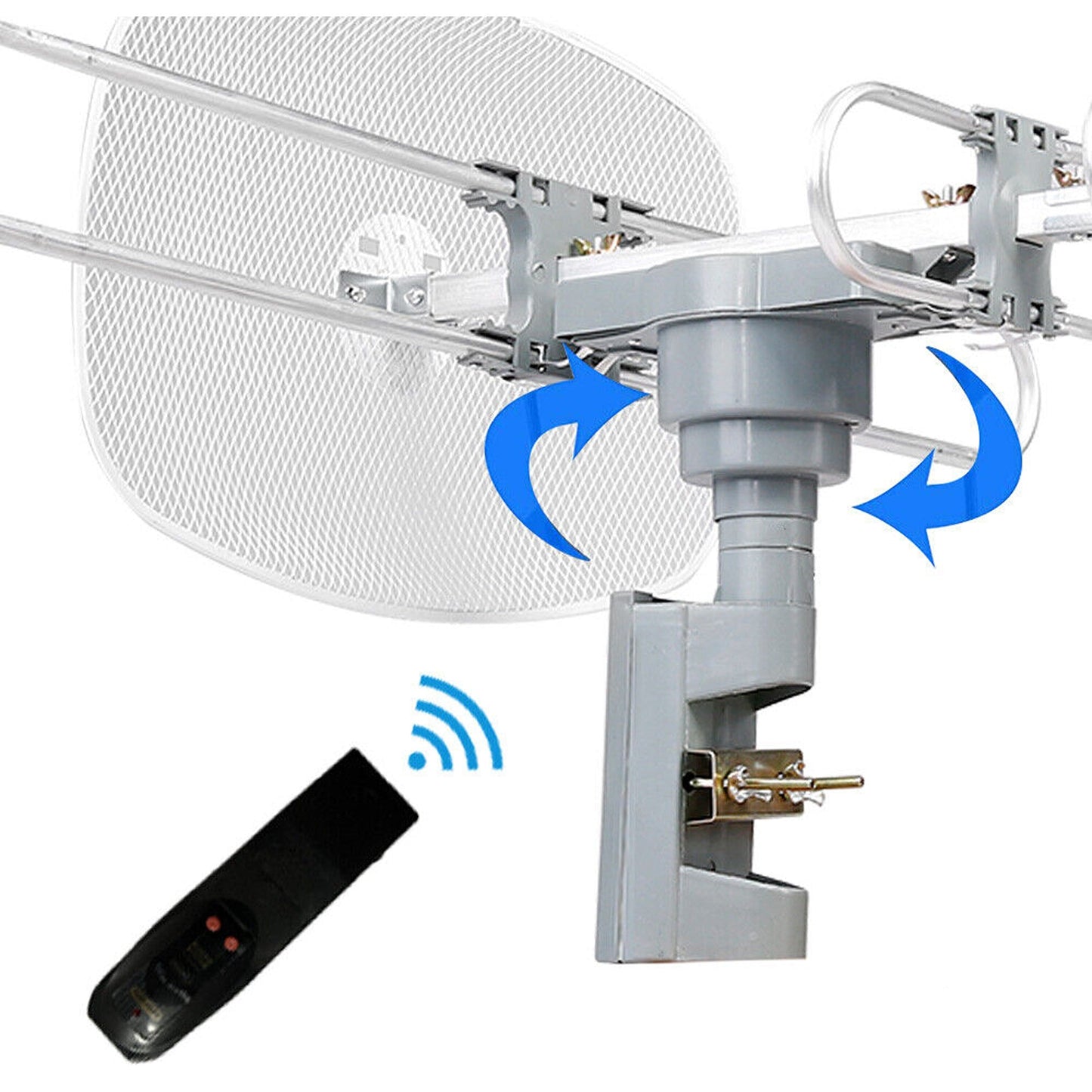Outdoor Rotating Digital TV Antenna with UHF VHF Amplifier for Enhanced Signal
