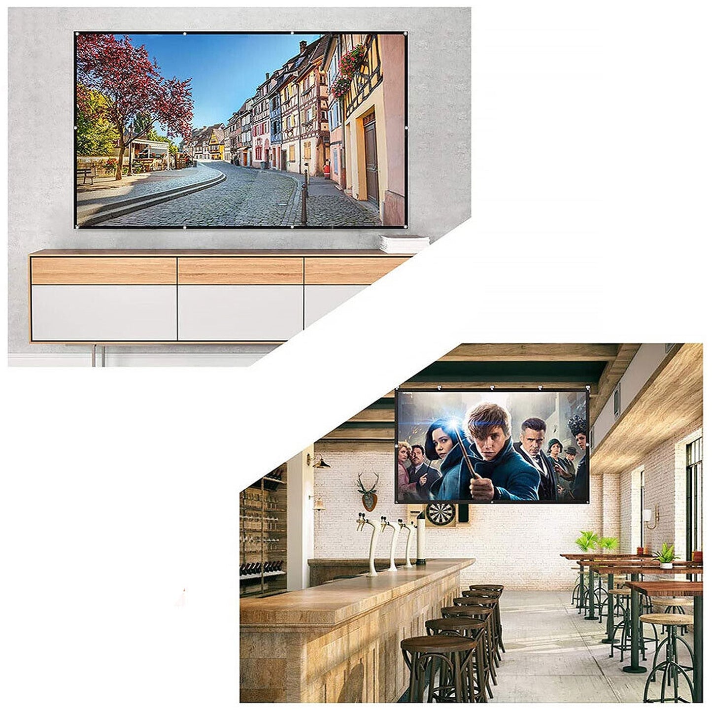 120-Inch Outdoor Hanging Projector Screen for Home Theater and Cinema Use