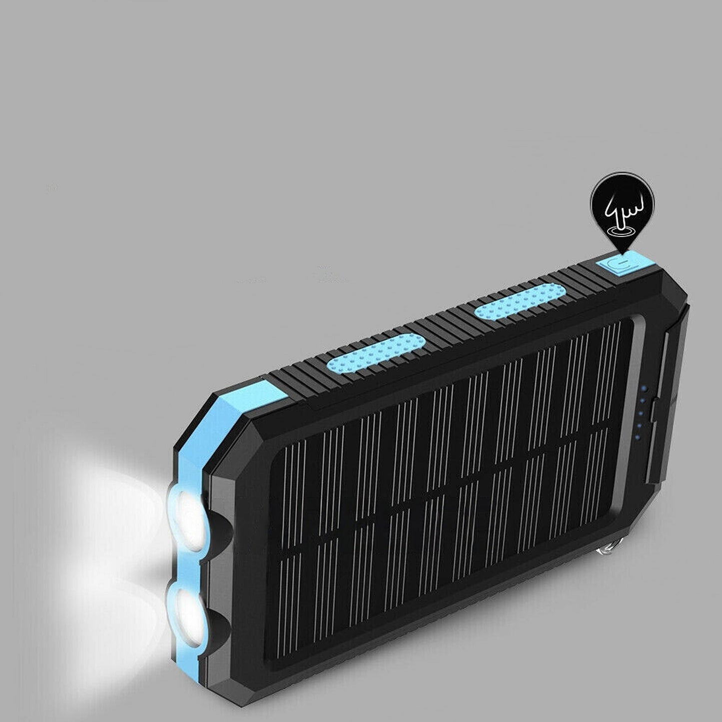 Portable External Solar Panel USB Charger Dual Battery Power Bank