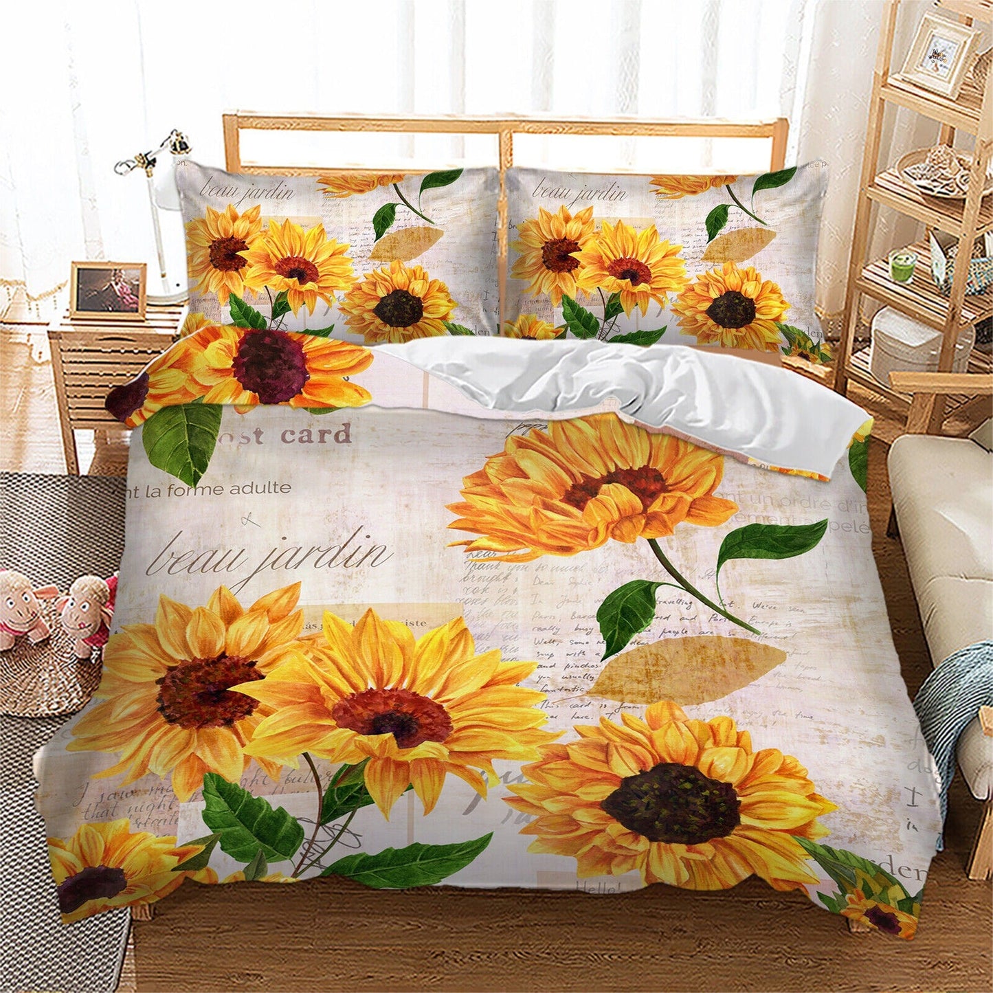 Sunflower Bedding Set Quilt Duvet Cover for Single to King Size Beds