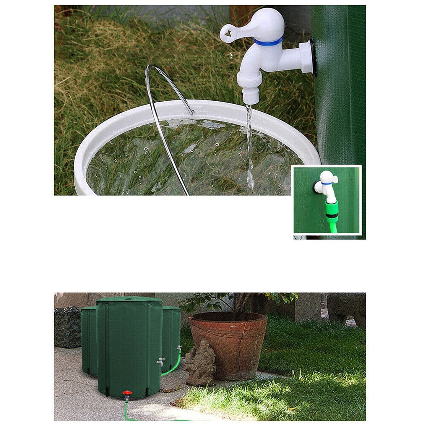 Collapsible Water Storage Tank with Mesh Filter for Rainwater Collection 250L