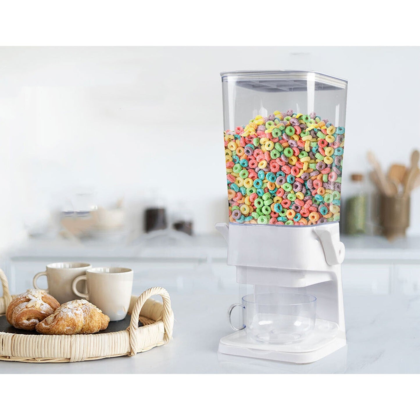 5.5L Dry Food Cereal Dispenser Grain Storage Container Pet Feeder