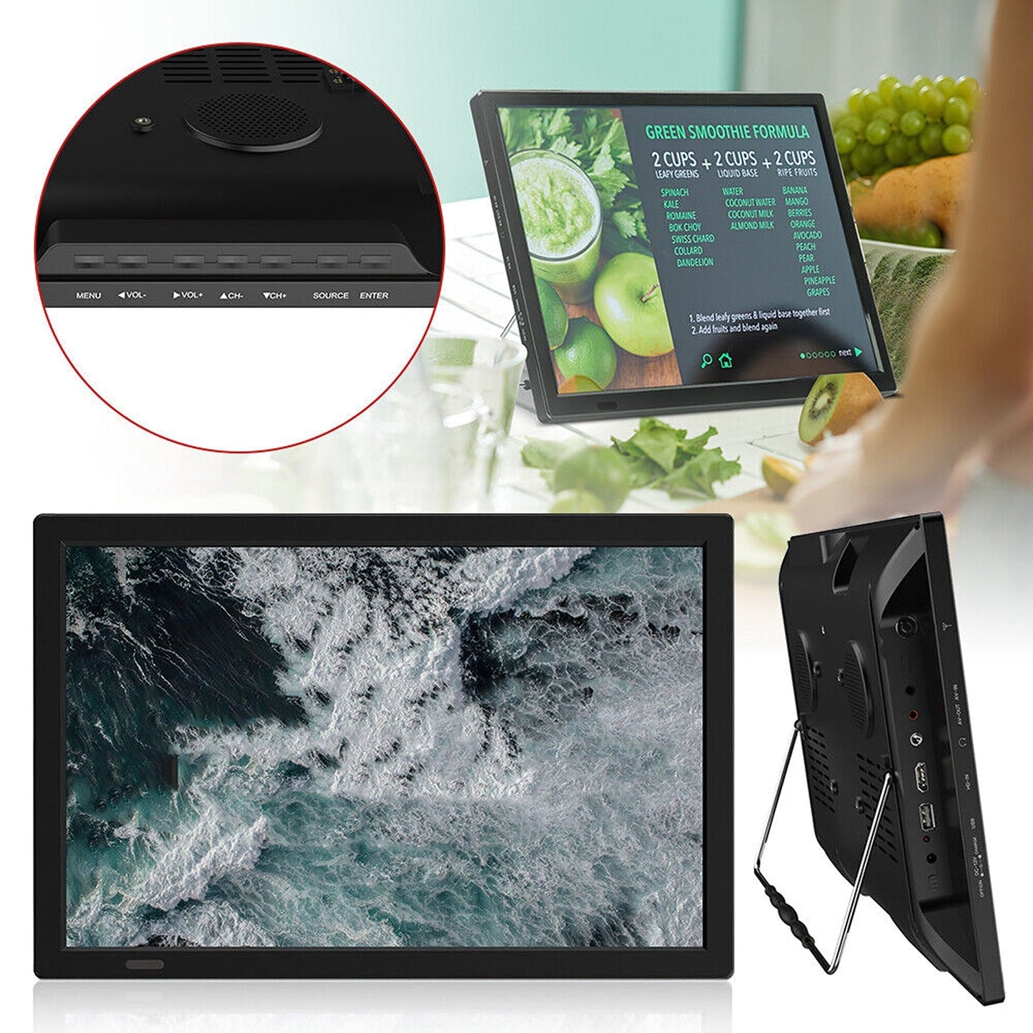 Portable Digital Television 12V HD 1080P TFT LED Car TV