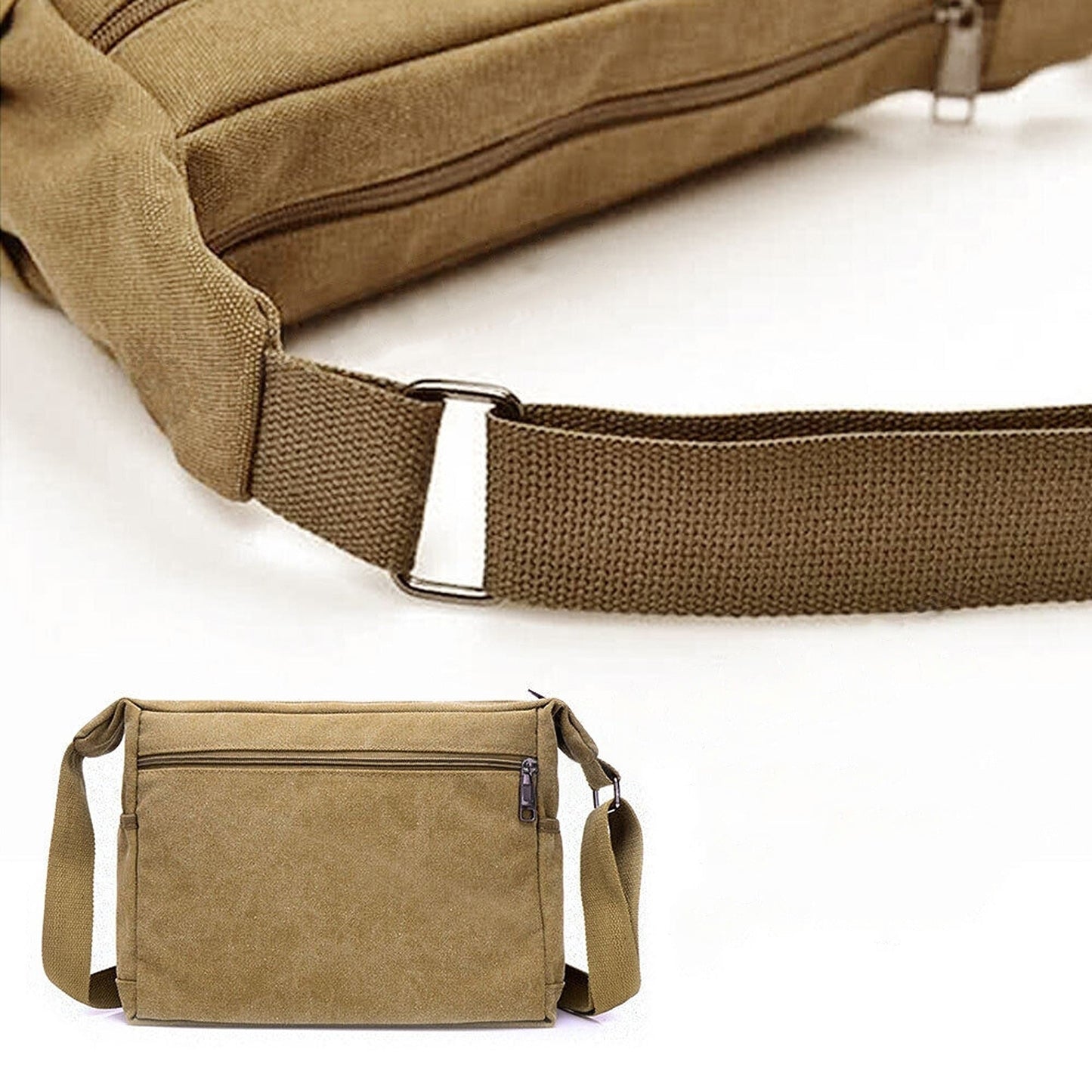Vintage Canvas Crossbody Travel Messenger Bag Men Shoulder Satchel