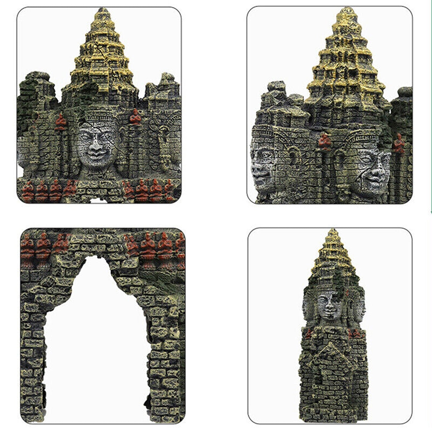 Resin Aquarium Decorations Four-faced Buddha Statue for Fish
