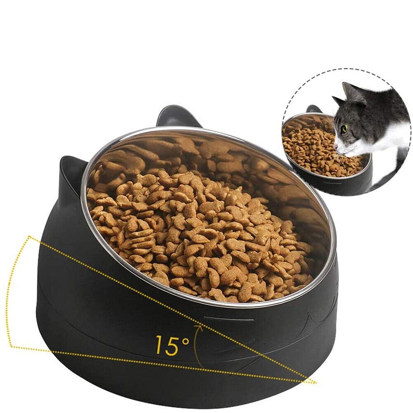 2pcs Elevated Dog Bowl Stand with Tilted Food Water Feeder