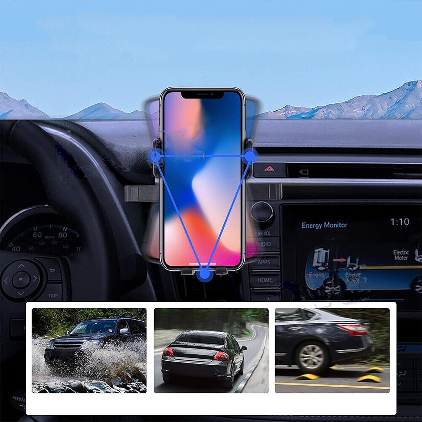 Phone Holder Mount Dashboard Suction Car Mobile Stand