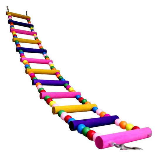 Wooden Parrot Swing and Climbing Ladder Bird Toy for Cockatiel Budgie
